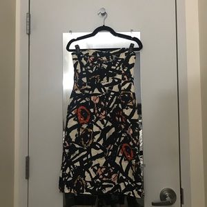 J.Crew Abstract Rose Strapless dress