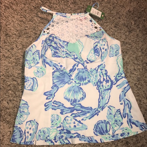 Lilly Pulitzer Latina Top Resort White NWT 12
