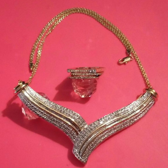 New Gold fashion necklace and gold fashion rings