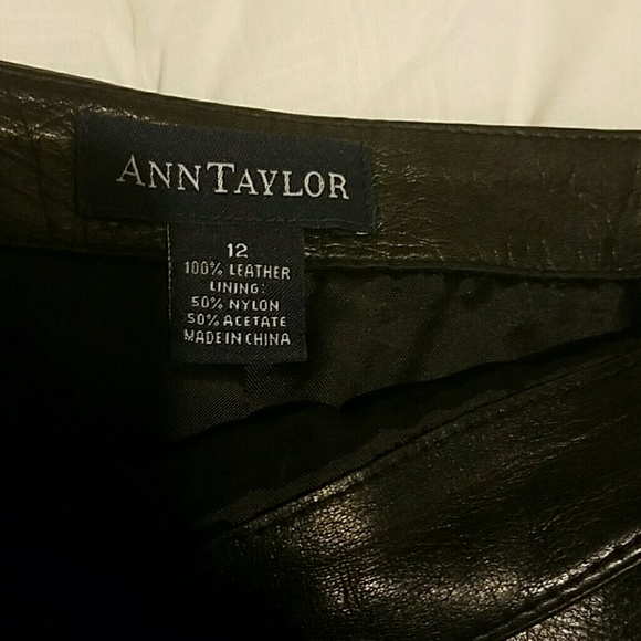 Ann Taylor Black Leather Mini Skirt - Picture 2 of 4