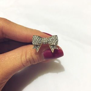 JUICY COUTURE Pave Bow Ring, Size 8
