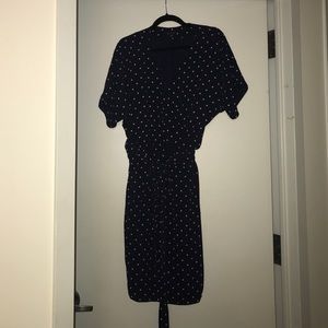Ann Taylor navy Kimono wrap dress