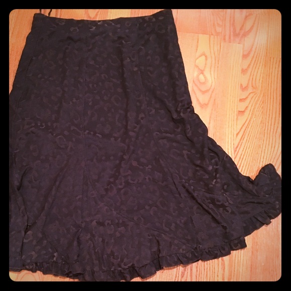 Zashi, animal print brown on brown flounce skirt
