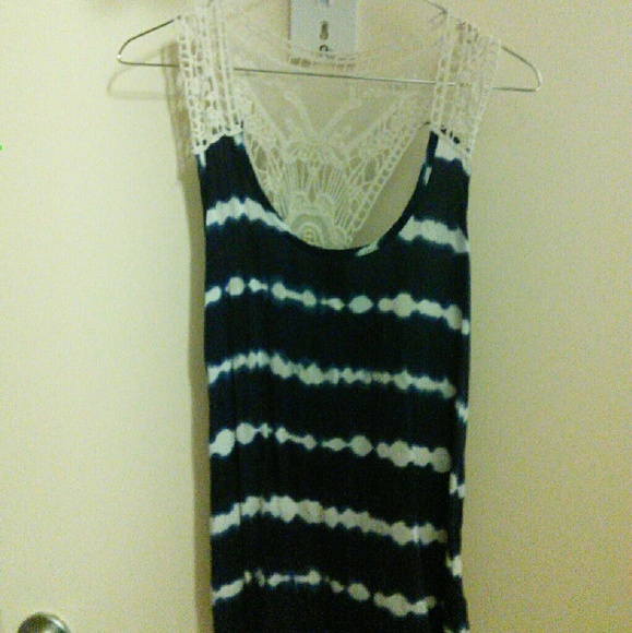 Blue and white tank top