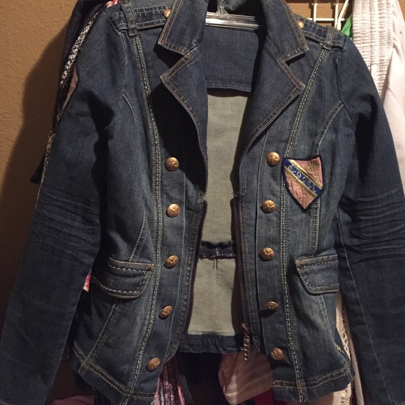 Military look Denim jacket