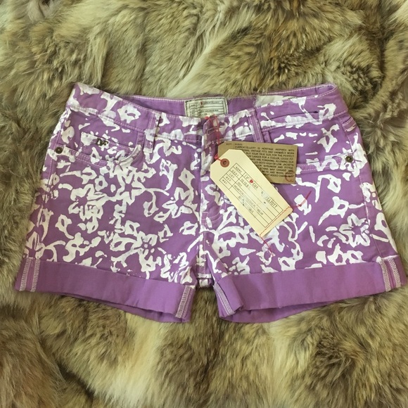 NWT $236 Current/Elliott x DVF Purple Batik Shorts