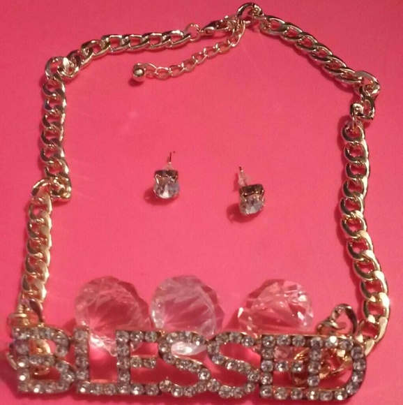 Gold fashion Blessed necklace