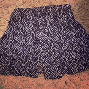 Divided floral button up skirt