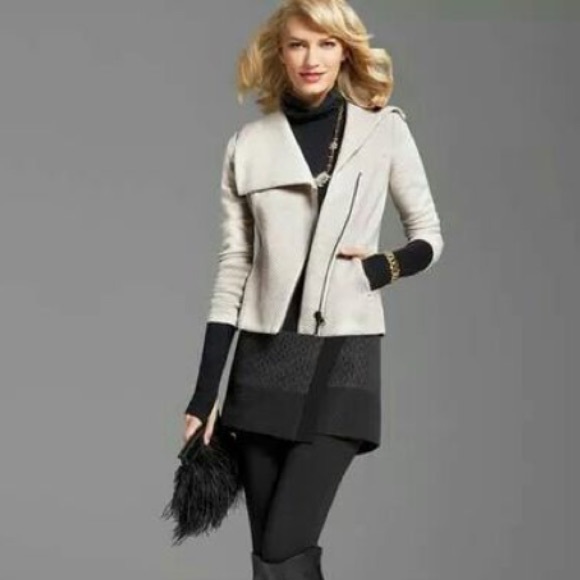 CAbi Jackets & Blazers - Cabi Ryder moto Quilted jacket in oatmeal