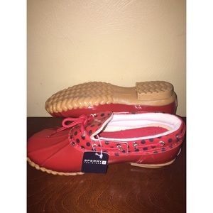 New! Women's Sperry Duck Rain Boots Short 6M Red