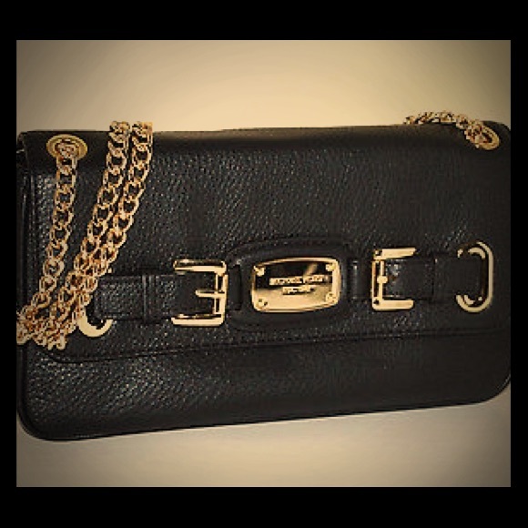 MICHAEL KORS LEATHER HAMILTON SM SHOULDER FLAP BAG - Picture 1 of 4