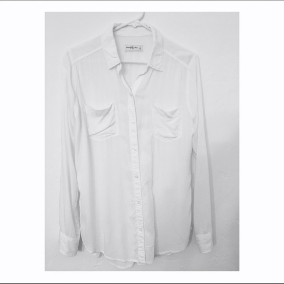 Long White Button Up Blouse