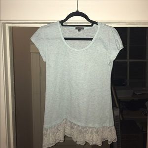 Sea foam green top with lace bottom