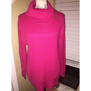 Calvin Klein cotton Tunic sweater pink large