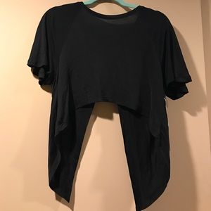 Black Crop Top with open V back