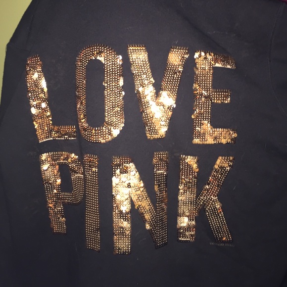 Black Victoria Secret PINK sequin zip up