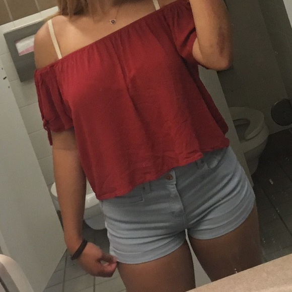 Burnt Orange Off Shoulder Top