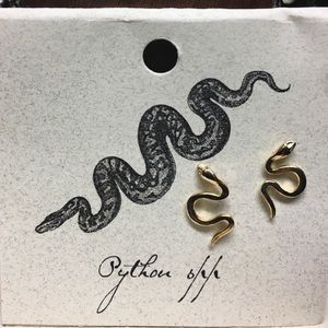 14k gold overlay snake earrings! Never worn