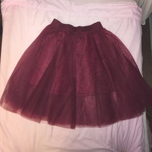 Cranberry Tulle Skirt