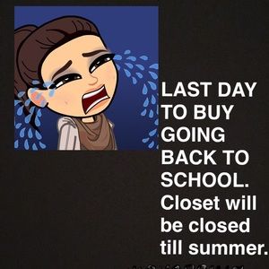 LAST DAY TO BUY! Closet won't be open till summer.