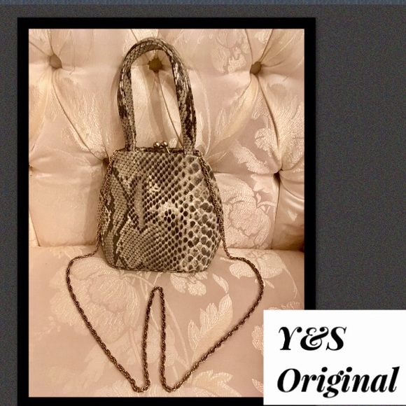 Y & S Original Handbags - Y&S Original Leather Python Vintage Purse