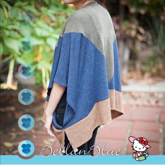 The JULIANNA dolman poncho - OLIVE - Picture 3 of 4