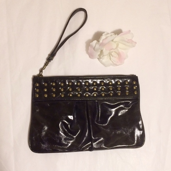 Express Studded Vegan Leather Wristlet/Clutch