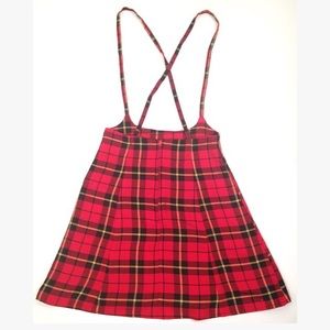Vintage Plaid Mini Skirt Romper 27" High Waist Sm