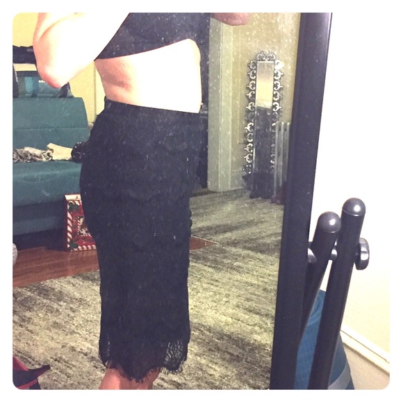Black Lace pencil skirt