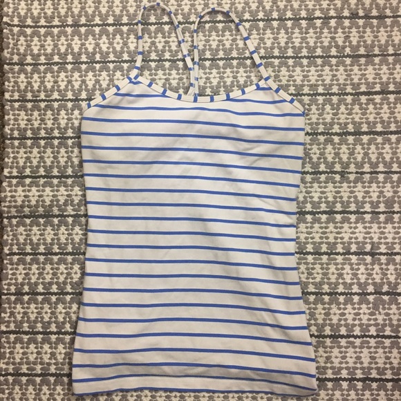 Lululemon blue and white strip bra support top