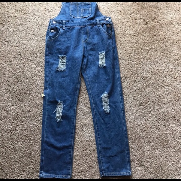 Jean Distressed Overalls (Jumpsuit)