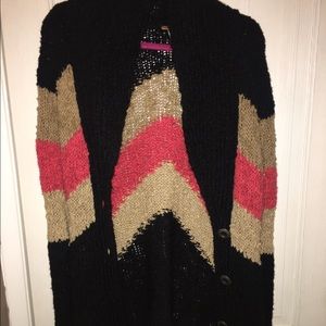 Free People Chevron Stripe Sweater Cardigan