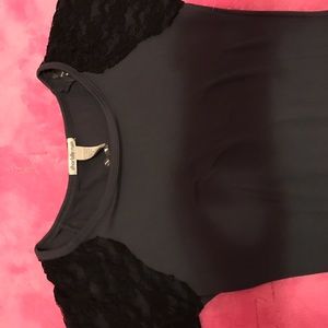 Lace shoulder mini dress