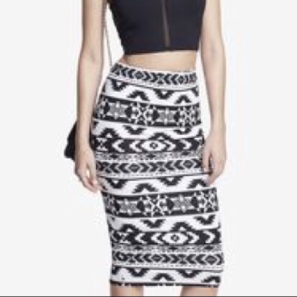 Gorgeous Express Tribal Print Pencil Skirt