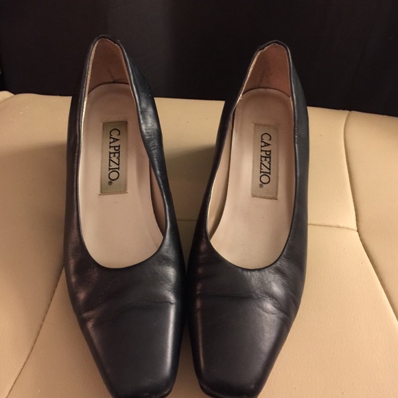 Dark blue 1.5" chunky heels