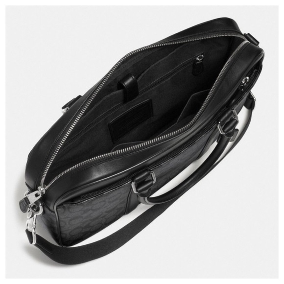 COACH, Perry Slim Brief Case in Signature Black - Picture 3 of 3