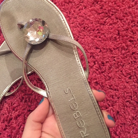 REBELS flip flops with rhinestone