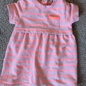 Pink neon striped dress