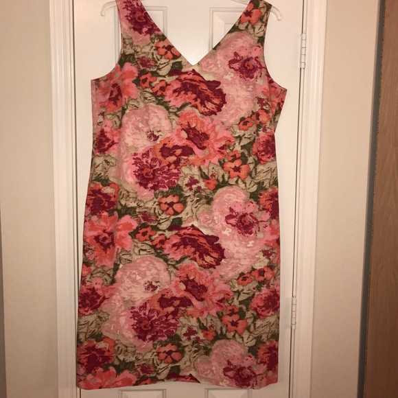 Talbots pink and coral dress