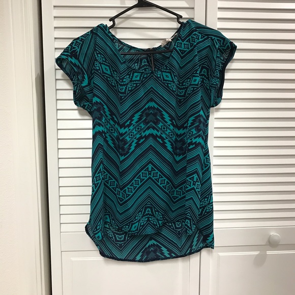 Blue Tribal Print Top