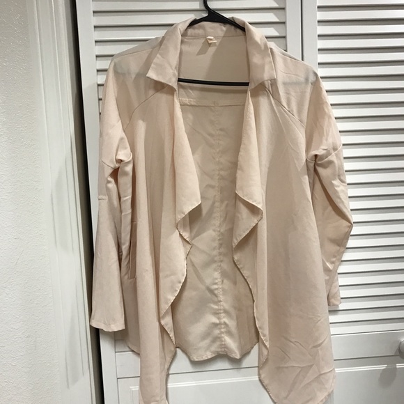 Cream Sheer Long Sleeve Jacket
