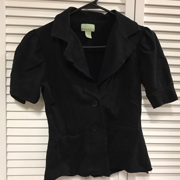 Black Jersey Knit Blazer