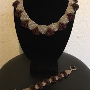 beaded jewelry set necklace bracelet