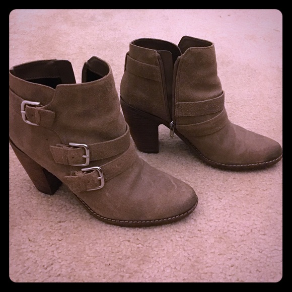 DOLCE VITA Suede Leather Ankle Booties w/ Buckle