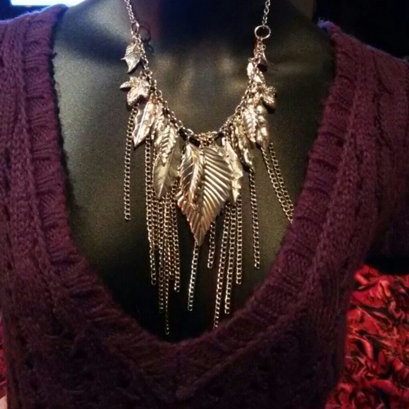 silver statement necklace. - Picture 2 of 3