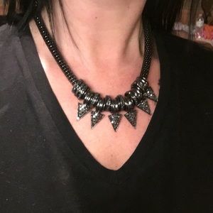 Dark Spike and Crystal Necklace