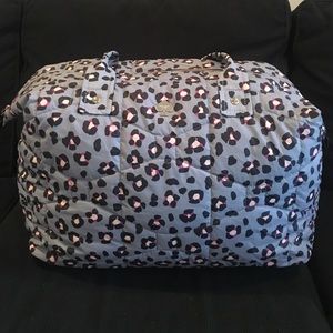 Grey leopard nylon Kate spade duffel bag