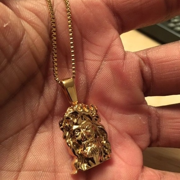 Gold 4D Jesus Head Chain