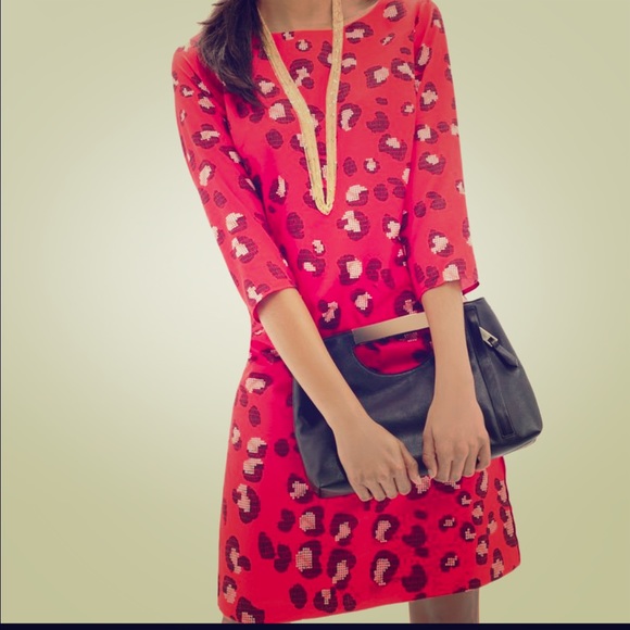 Brand New The Limited Red Leopard Dress