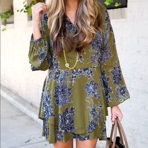 Free People Green Floral Dress